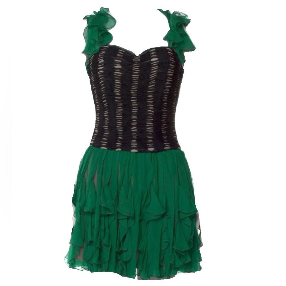 Valentino silk ruffle mini dress